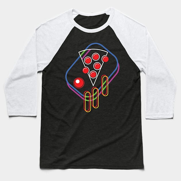 Pizza & Video Games Baseball T-Shirt by ZeroMayhem